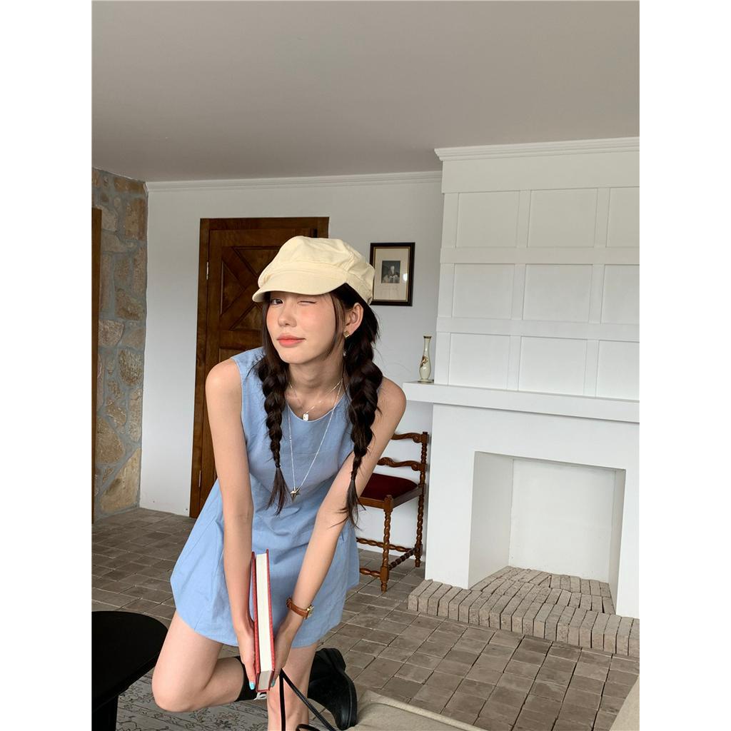 Đầm Chữ A Không Tay Màu Xanh Pháp 66561