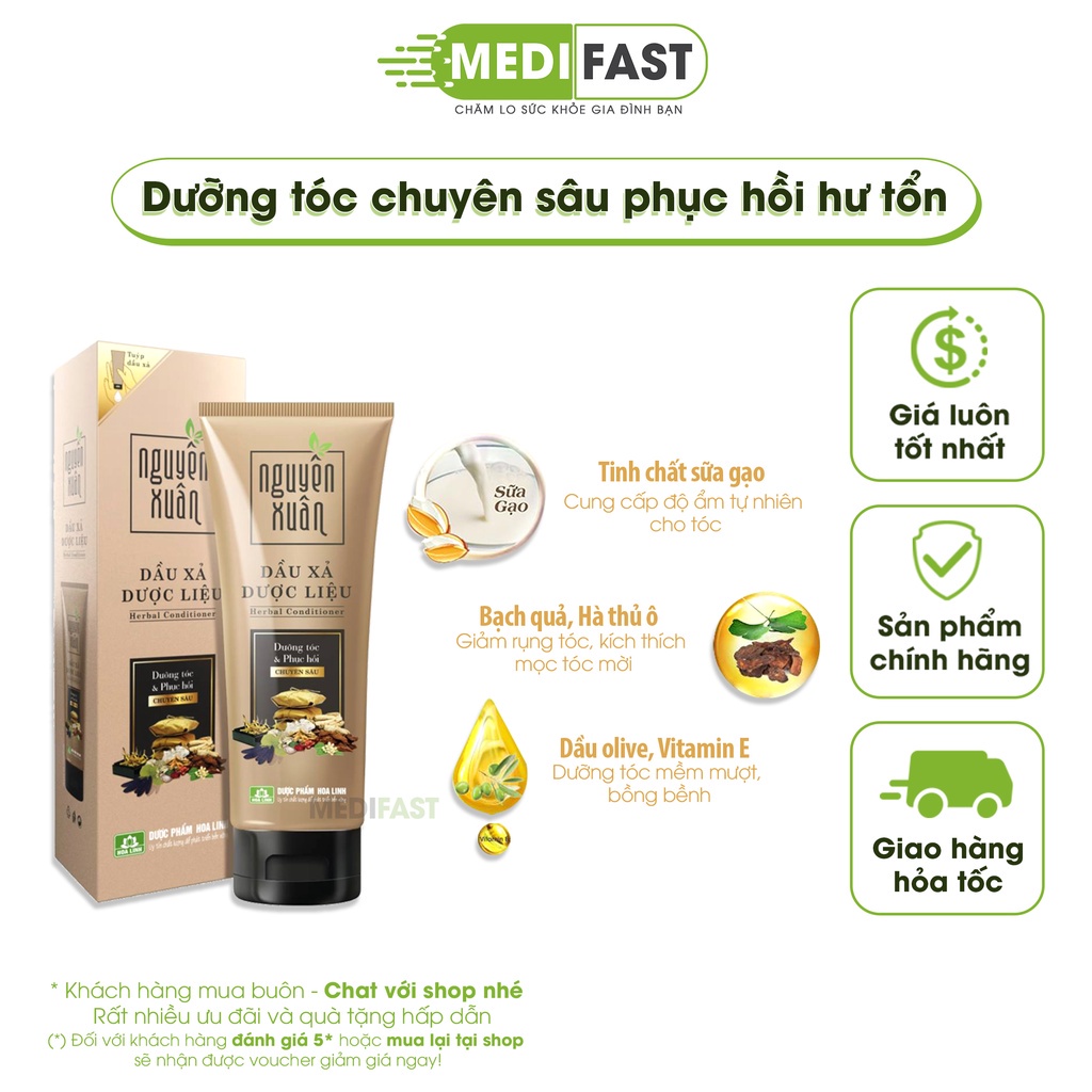 Bộ dầu gội và xả Nguyên Xuân Sạch Gàu 250ml dành cho tóc thường, tóc hư tổn, ngứa, gàu, khô xơ - từ thảo dược