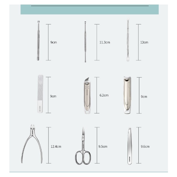 Bộ làm móng Inox 410s cao cấp 9 món của Đức Manicure nail siêu xịn sang trọng bền bỉ Inoxthanhhuyen Hcm