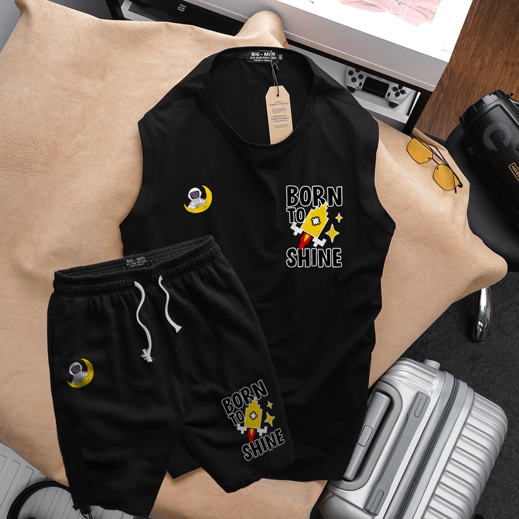 [bigsize] Set bộ ba lỗ cotton bigsize nam 80-130kg