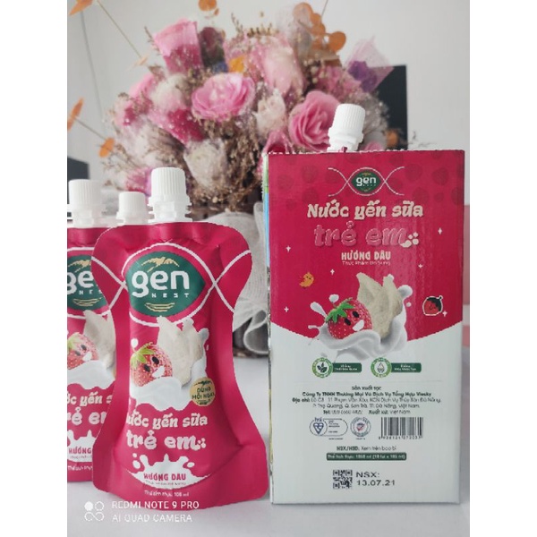 Nước Yến Sữa trẻ em Gen Nest lốc 10 túi * 105ml