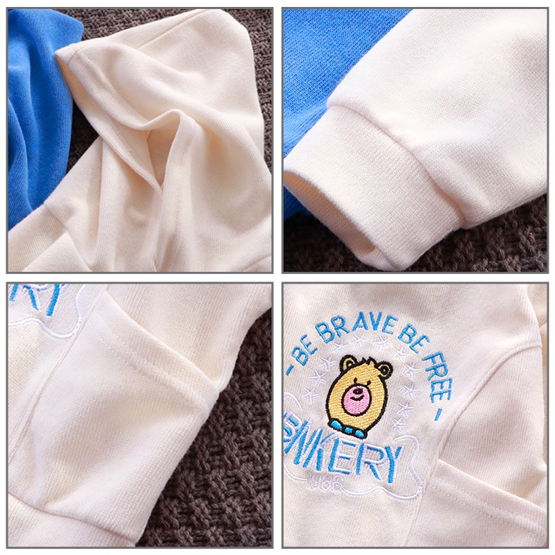 Áo sweater IQ Angel tay dài có nón trùm phong cách thu đông cho trẻ nhỏ