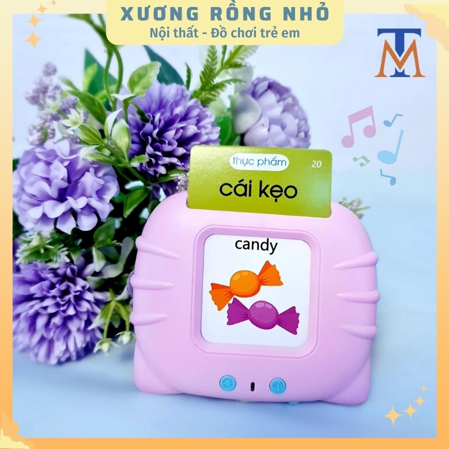 Máy đọc thẻ song ngữ Anh Việt flashcard 112, 255 thẻ 510 từ vựng nhiều chủ đề - đồ chơi thông minh Xương Rồng Nhỏ