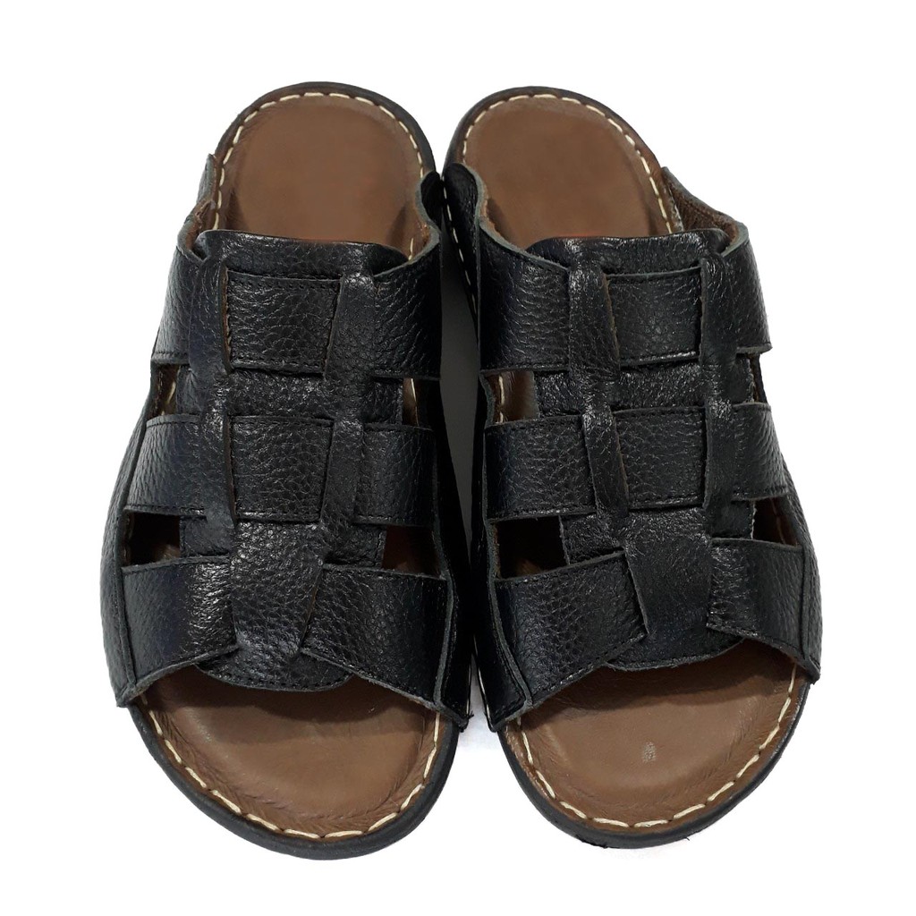 Dép Da Nam Da Bò, Dép Nam Da Bò Thật Cao Cấp HKT Shop DNA701