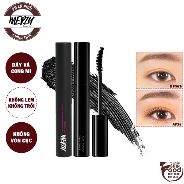 [Ver Noir] Mascara dày mi, chống trôi, không lem Merzy The First Volume Perm 8ml