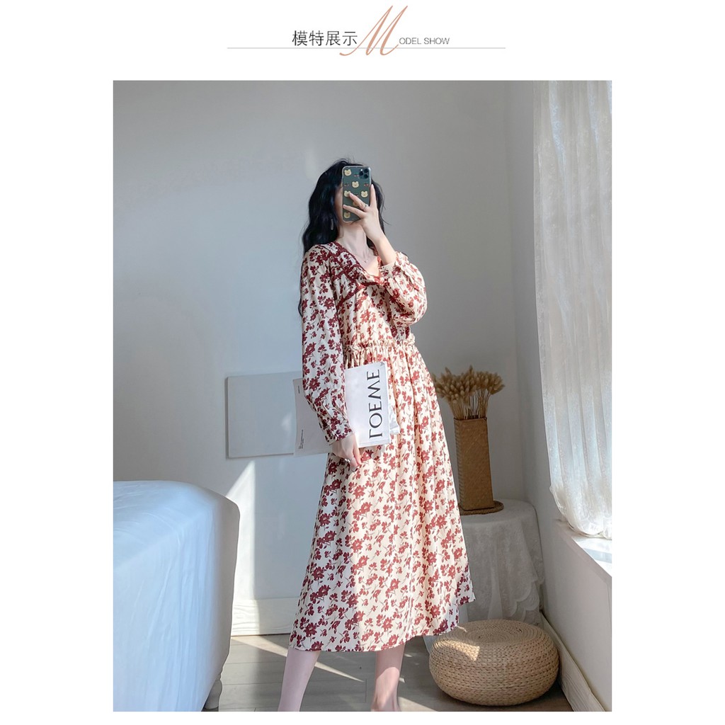 D92 - Đầm  Bigsize Hoa Vintage Tay Dài