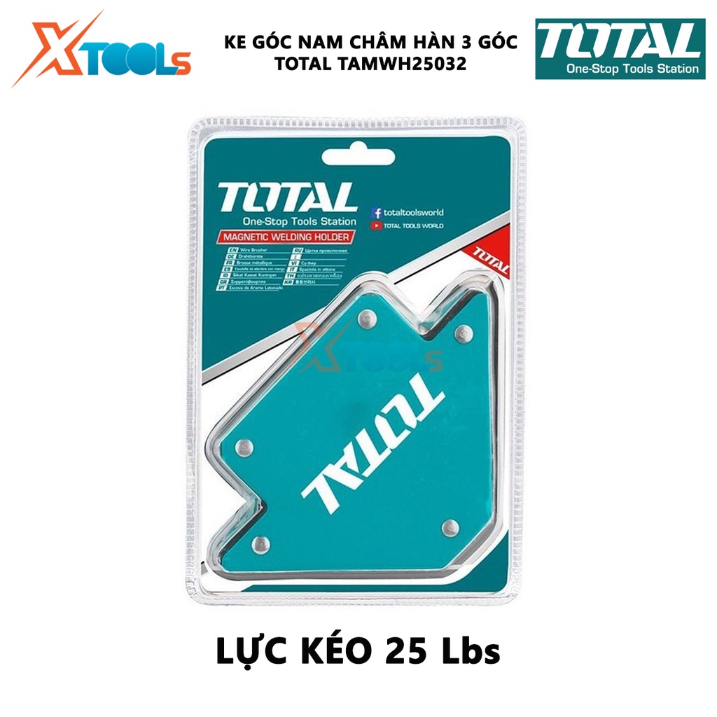 Ke nam châm TOTAL TAMWH25032 Nam châm ke góc hàn 3 góc 25 Lbs, Góc: 45 °, 90 °, 135 °, - 30/T định hình cố định