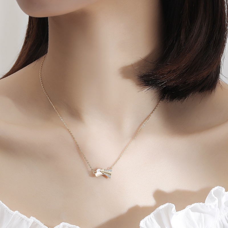 Dây Chuyền Trendy Airplane Cloud Pendant Necklace Korea Rhinestone Clavicle Chain Necklaces for Female Jewelry Gift