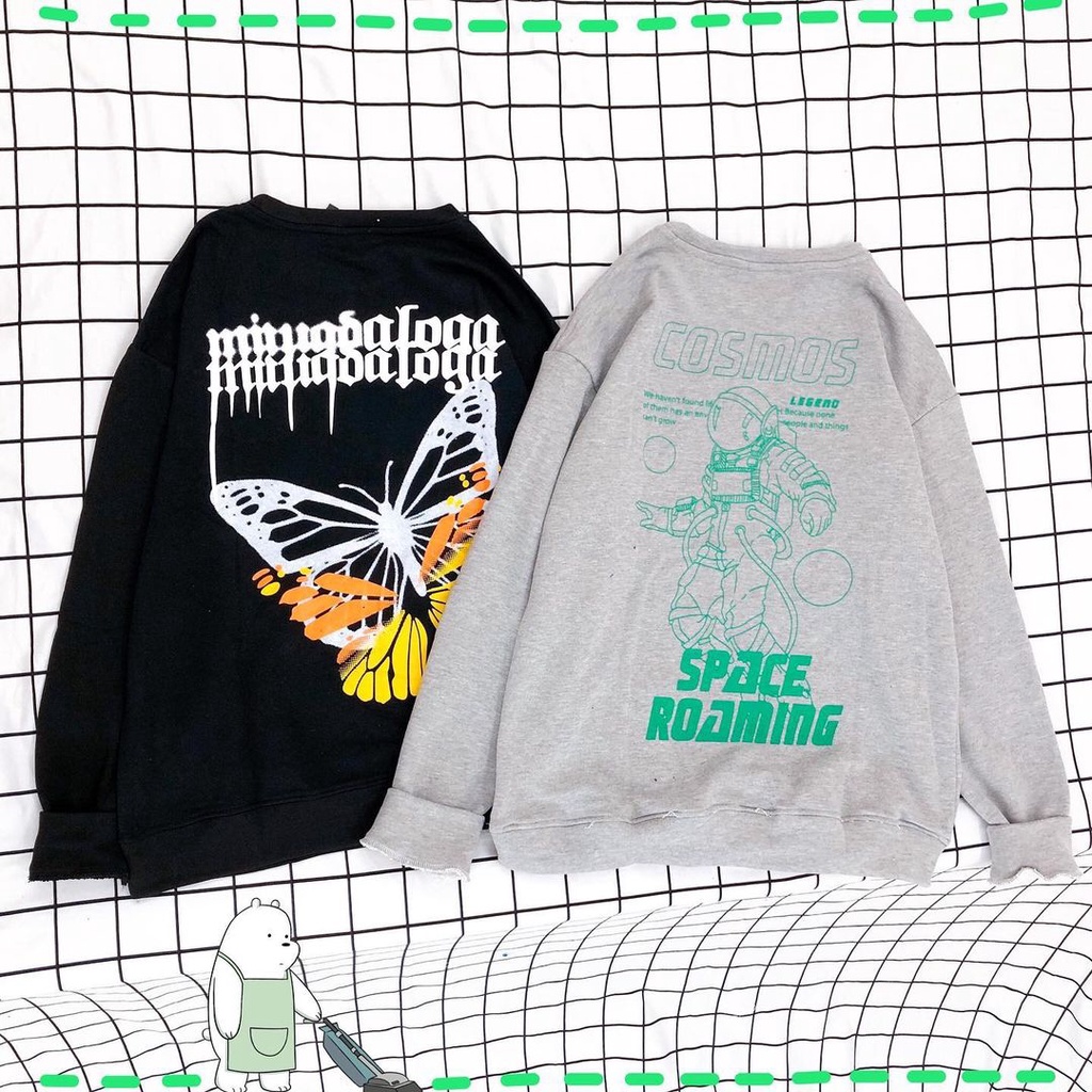 Áo Sweater nam nữ MEANSTORE nỉ da cá oversize Unisex form rộng Ulzzang Streetware Hàn Quốc chất mềm mịn - chữ vàng đỏ