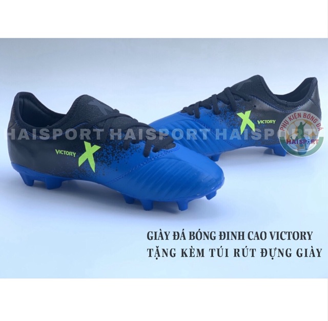 [ Tặng Balo,Rút ] Giày đá bóng đinh cao VICTORY cao cấp -Giày đá bóng sân cỏ tự nhiên