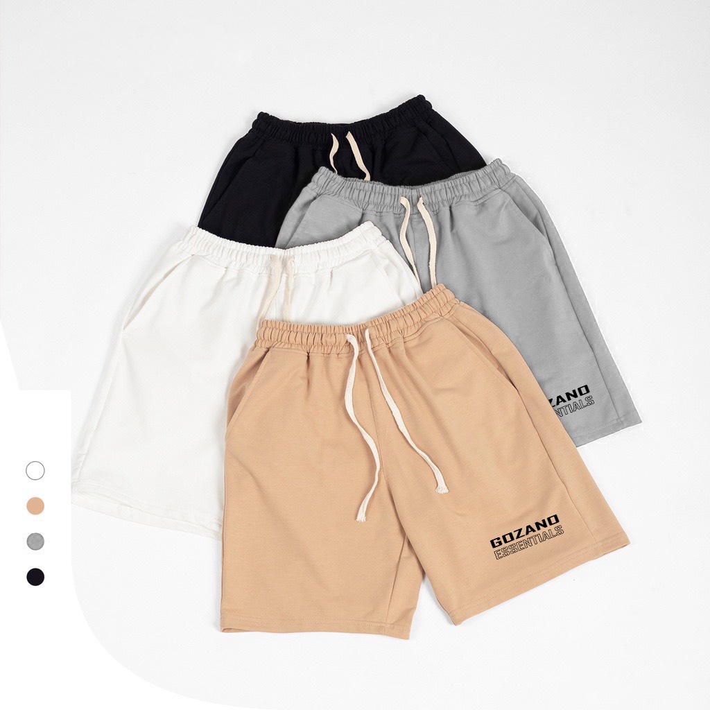 Quần nỉ nam GOZANO ESSENTIALS Short nỉ Unisex trơn thời trang cao cấp