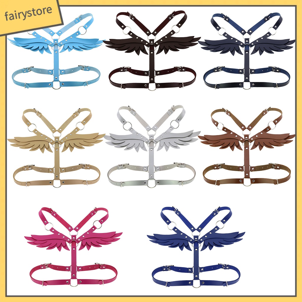 [Fairy] Dây Đeo Vai Giả Da Gắn Cánh Thiên Thần Có Thể Điều Chỉnh