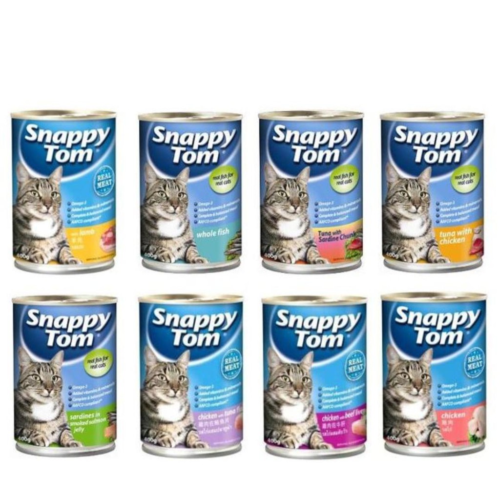 Pate (xốt) cho mèo Snappy Tom lon 400 gram - nhập khẩu thái lan