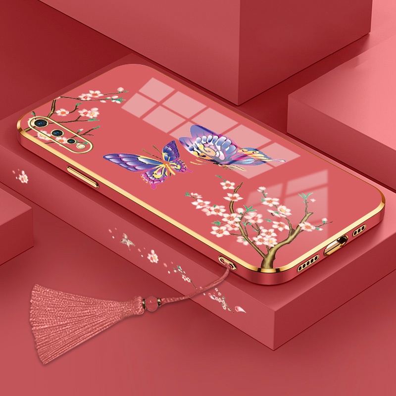 ốp lưng vivo s1 Ốp Điện Thoại Silicon Họa Tiết Bươm Bướm Kèm Dây Đeo Cho vivo s1