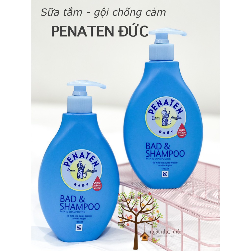 Sữa tắm gội dưỡng da Penaten xanh cho bé chiết xuất tinh dầu tràm - chai 400ML