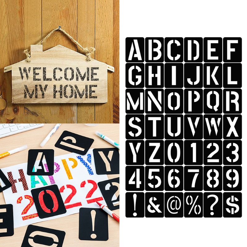 Set 42 Khuôn Nhựa Hình Chữ Cái Và Chữ Số Dùng Để Vẽ Trang Trí