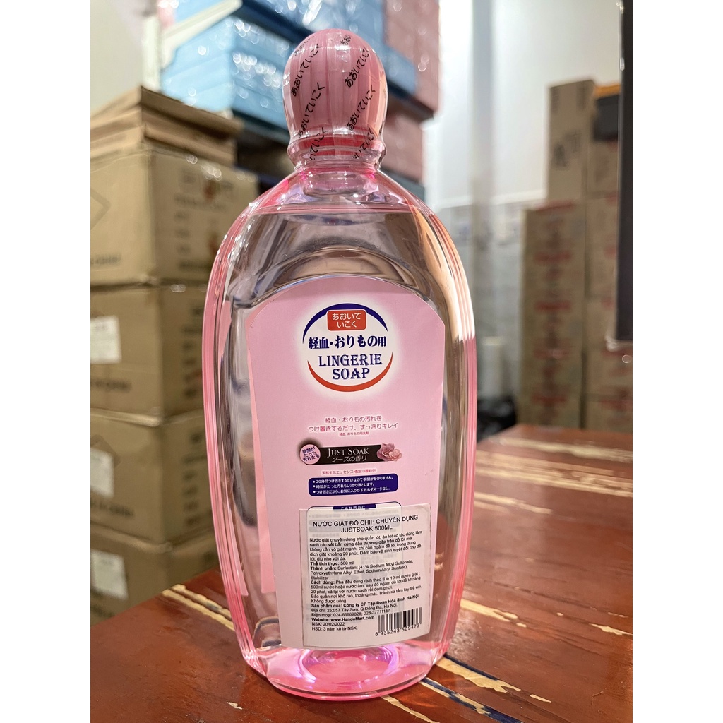 Nước giặt đồ lót chuyên dụng JustSoak Hando 500ml