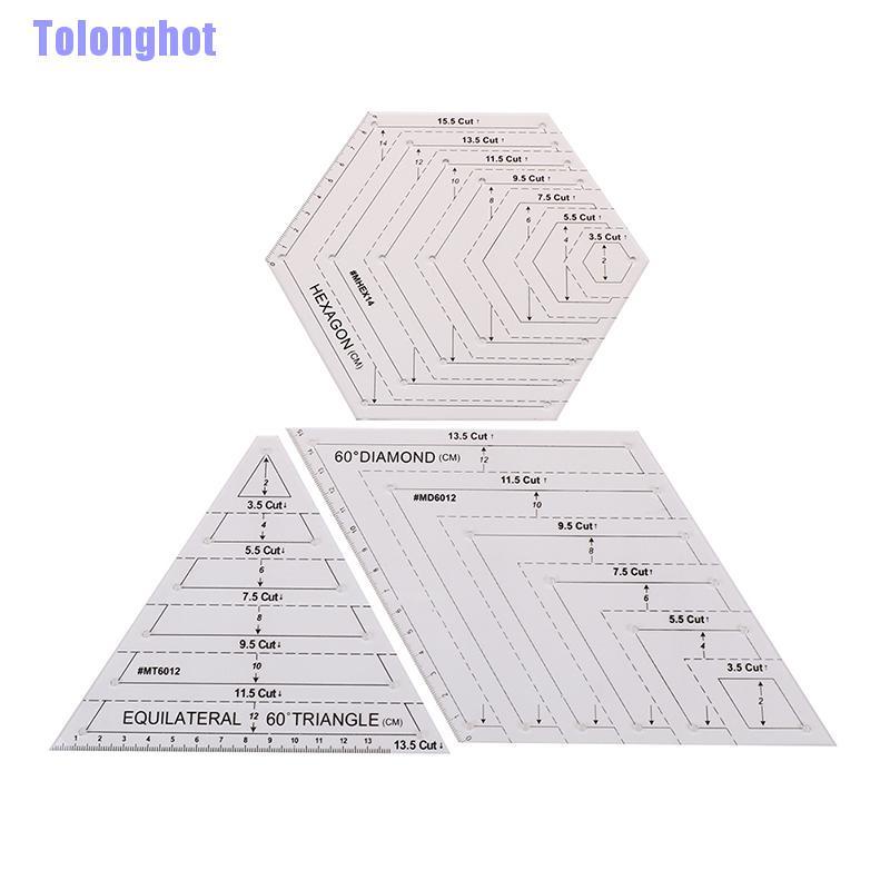 Thước Kẻ Hình Lục Giác / Tam Giác / Lục Giác Bằng Acrylic Cầm Tay