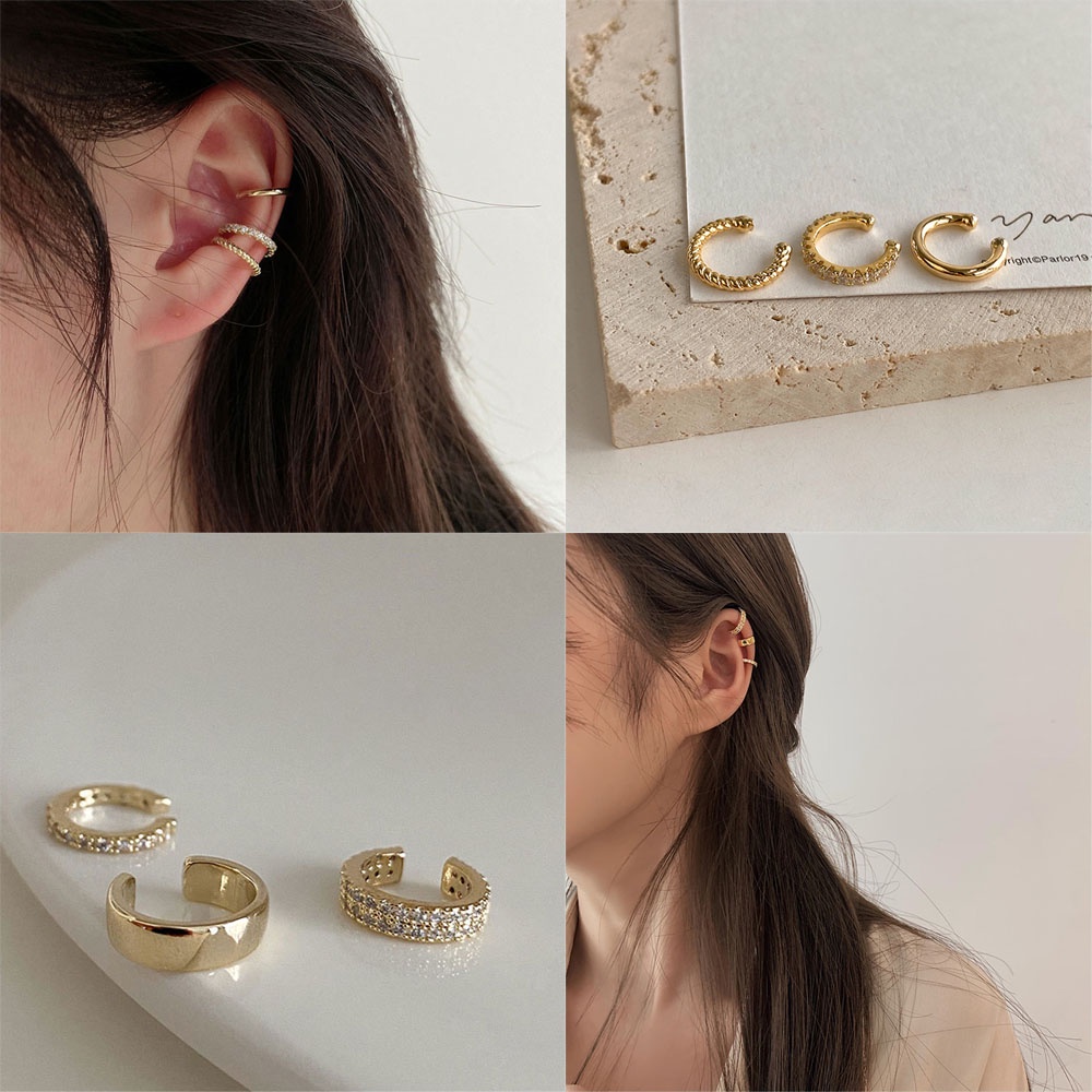 Khuyên kẹp vành tai đơn giản phong cách retro thời trang cho nữ