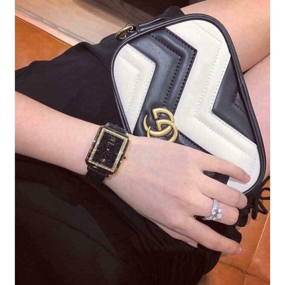 Đồng hồ Nữ Guess dây da kim tuyến đẹp dịu dàng  - Bảo hành 12 tháng