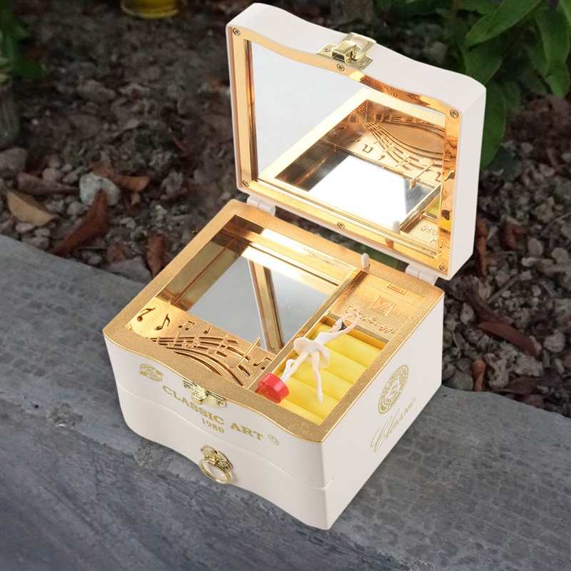 Hộp nhạc lên dây cót hình đàn piano múa ba lê cổ điển