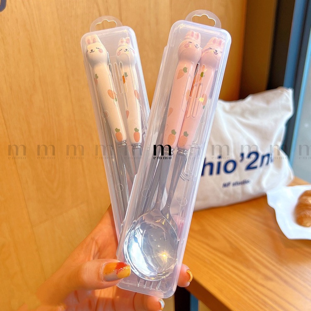 BỘ 3 MÓN MUỖNG, ĐŨA, NĨA INOX EMMO SAPOON