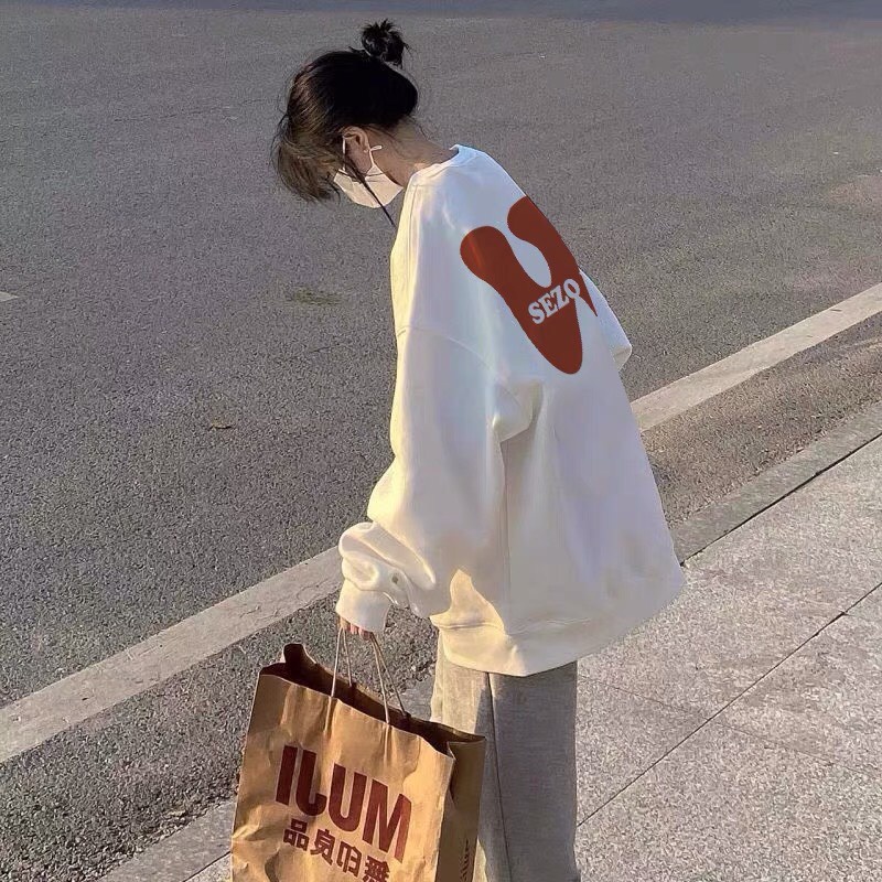 Set áo thun nỉ tay dài in chữ W mix quần jogger  Bộ đồ thể thao form rộng style Hàn quốc xuongmaythuhien