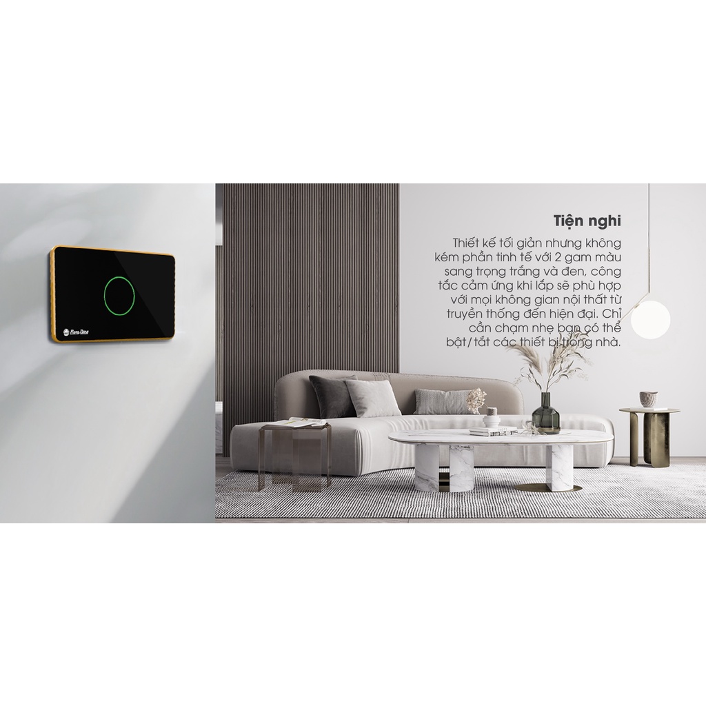 Công tắc cảm ứng Rạng Đông RD-CT.01.WF điều khiển thiết bị từ xa, mặt kính cường lực chống xước, 1 nút bấm