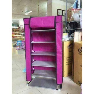 Tủ vải để giầy 6 tầng trơn