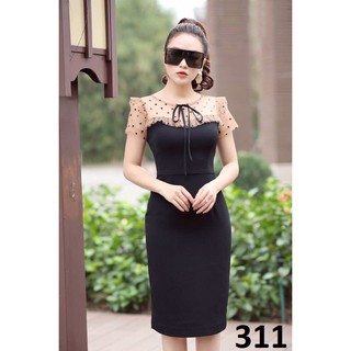 [ĐẦM SIÊU HOT 2019] ĐẦM CAO CẤP PHỐI LƯỚI BI THẮT NƠ ĐỦ SIZE M L XL XXL 40 ĐẾN 70KG - 311