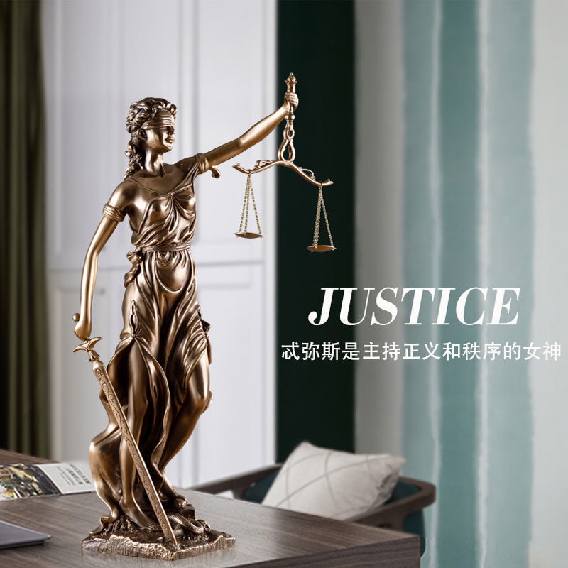 Mô Hình Nữ Thần Themis Bằng Đồng Trang Trí