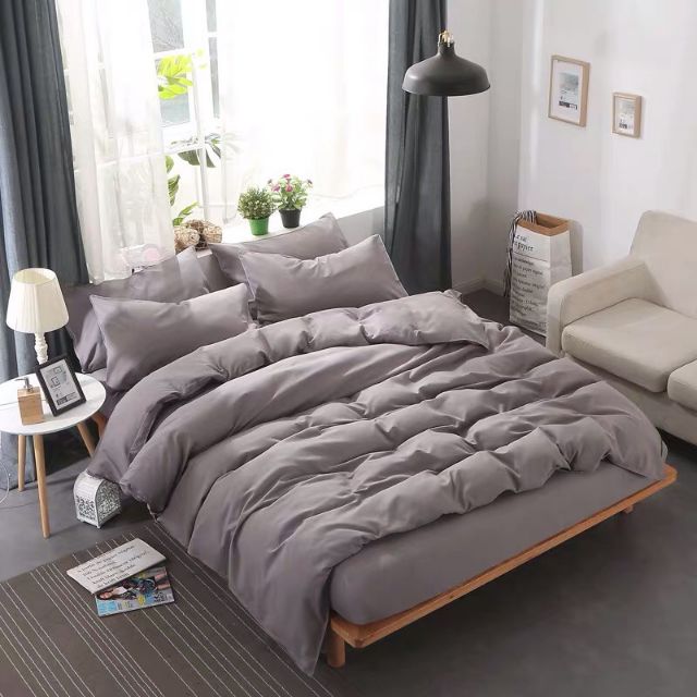 [ảnh thật] Bộ vỏ chăn ga gối Cotton poly đơn sắc homestay giá rẻ