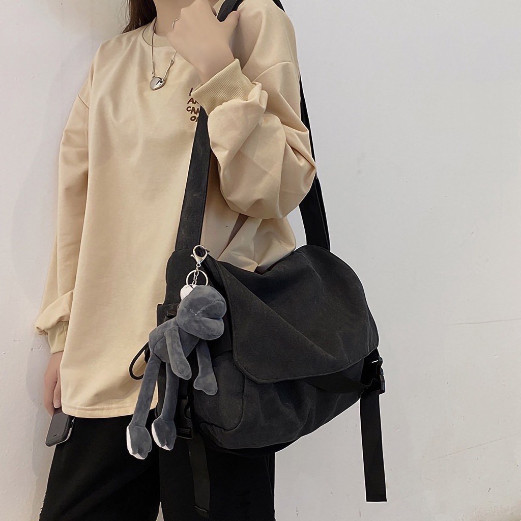 Túi tote đeo chéo nam nữ vải canvas phong cách ulzzang unisex giá rẻ đi học đi chơi - XUONGMAITNT