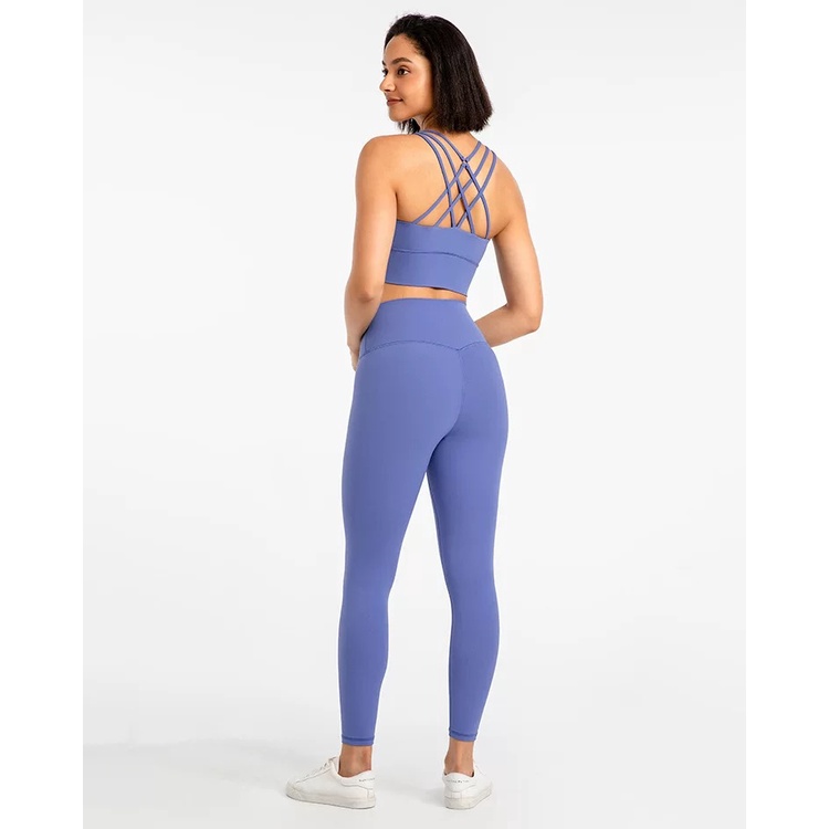 Set trang phục 2 món Hoppe Fumeng cho nữ gồm áo ngực thể thao + quần dài tập yoga lưng cao năng động