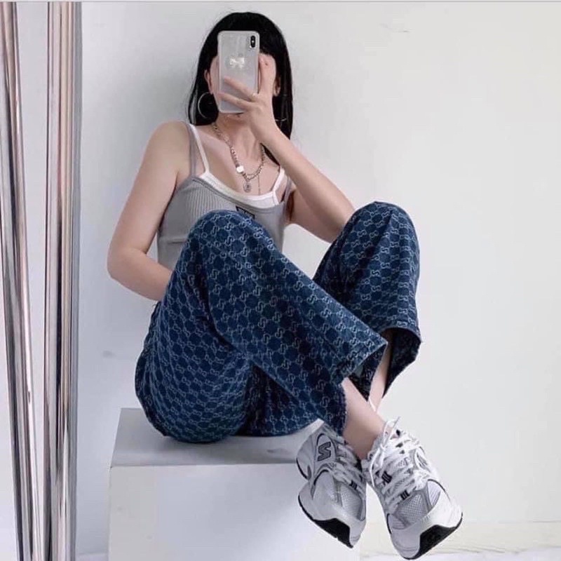 Quần suông ống rộng hoạ tiết sang chảnh(064) | BigBuy360 - bigbuy360.vn