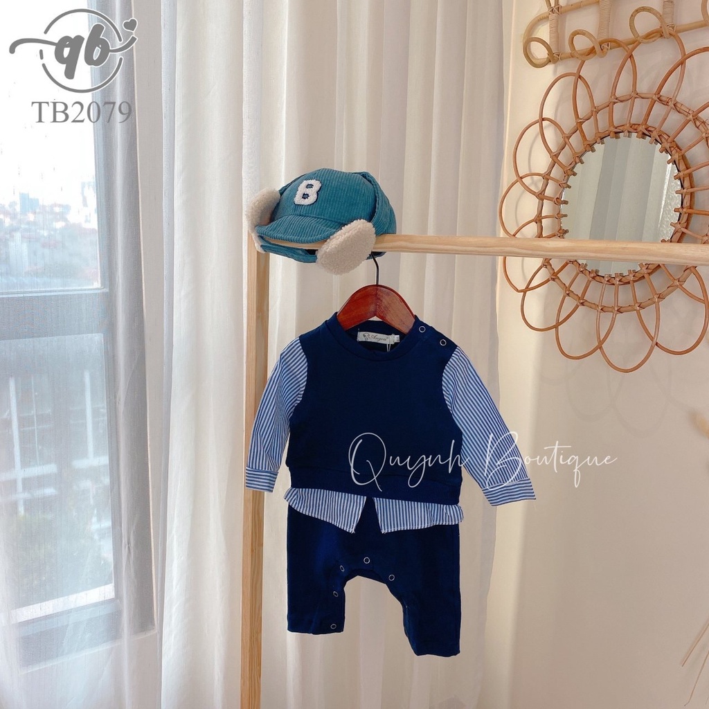 Quần áo trẻ em Quỳnh Boutique Mẫu body dài tay kẻ cho bé yêu