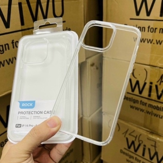Ốp lưng Rock trong cứng viền mền cho iPhone  14 Pro Max, 13, 12 Pro, 12 Pro Max Chống sốc -khoe toàn diện vẻ đẹp của máy