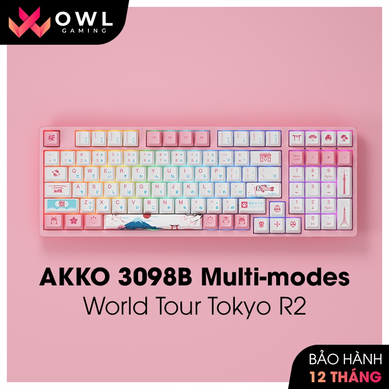 Bàn phím cơ AKKO 3098B Multi-modes World Tour Tokyo R2 (Không dây / Hotswap / Foam / AKKO CS sw) - Hàng chính hãng
