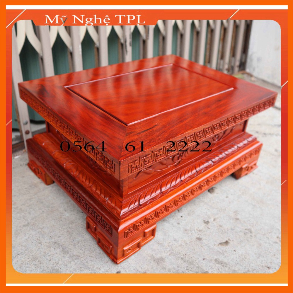 Đôn chân chiện chữ nhật gỗ hương mặt 40cm rộng 30cm cao 20cm