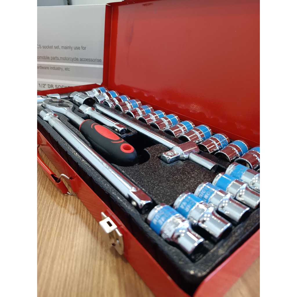 Bộ khẩu , tuýp 24 Chi Tiết 1/2 thép CRV siêu cứng bảo hành 12 tháng Tmart Shop