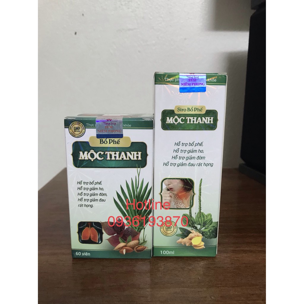 COMBO BỔ PHẾ MỘC THANH: Gồm 1 Hộp Bổ Phế 60 Viên và 1 Chai Siro Bổ phế Mộc Thanh