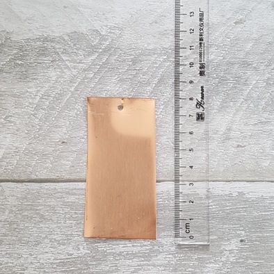 Đồng Tấm Nguyên Chất 99,996% Kích Thước 8x4cm Làm Gans Dày 0,5mm