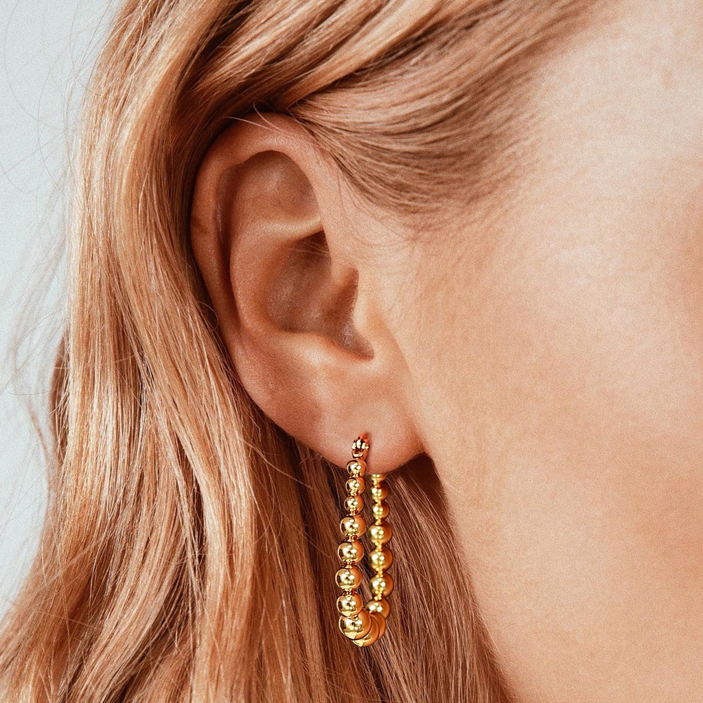 Vnox Khuyên Tai Vòng Tròn Xỏ Lỗ Khối Lượng Nhẹ Giáng Sinh Cho Nữ