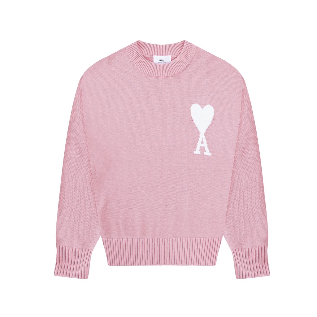 ❤❀  ❤ Áo Nỉ Dài Tay Cổ Tròn Thêu Hình Trái Tim Thời Trang Unisex