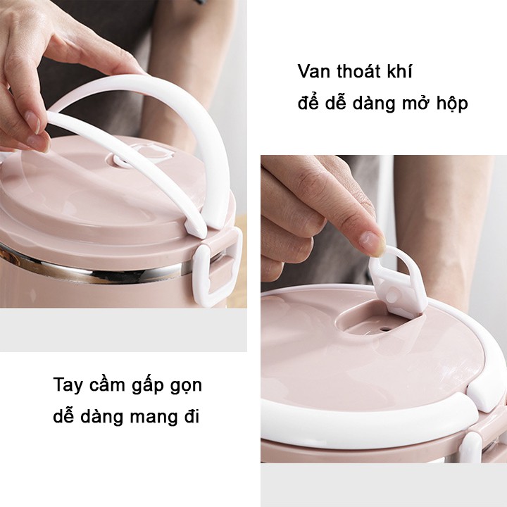Cặp Lồng Cơm, Hộp Đựng Cơm Giữ Nhiệt Lúa Mạch Ruột Inox đa năng FASOLA