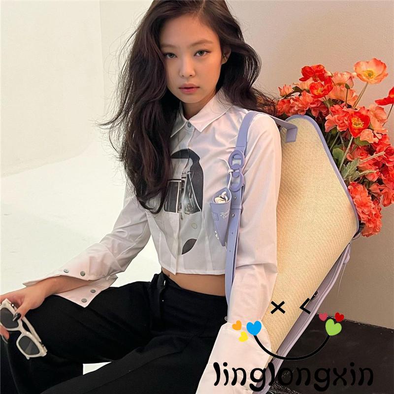 Áo Sơ Mi Tay Dài In Họa Tiết Trừu Tượng Thời Trang Cho Nữ Linglongxi2
