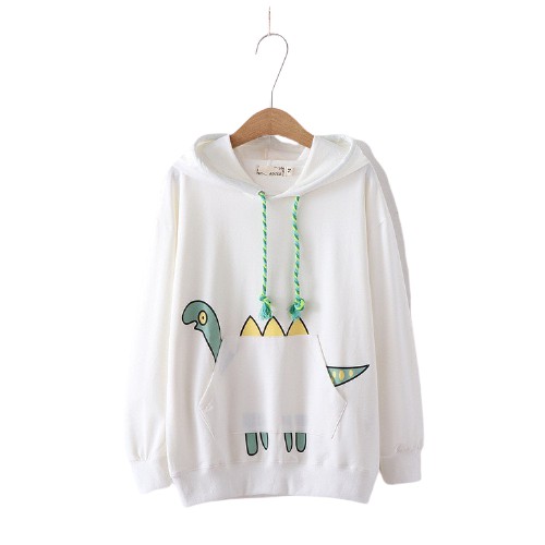 ÁO HOODIE NỮ UNISEX IN HÌNH KHỦNG LONG SỪNG NHÍ VỚI CÁI SỪNG SIÊU DỄ THƯƠNG | BigBuy360 - bigbuy360.vn