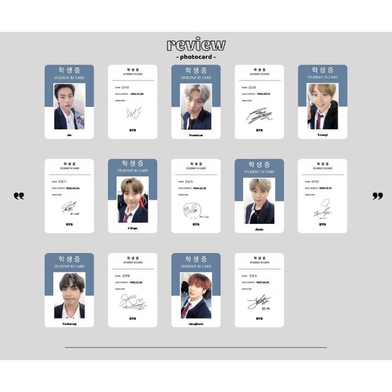 ID CARD STUDENT BTS
