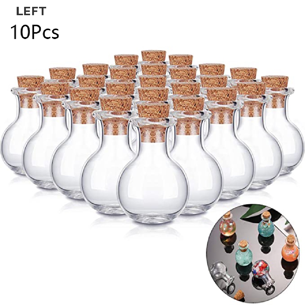 Le 10x Small Glass Bottles Miniature Potion Bottle Mini Cork Glass Vials Wedding my