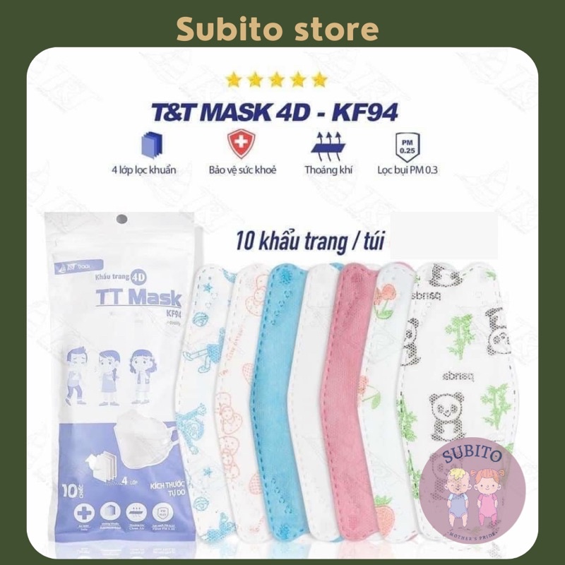 SET 50 KHẨU TRANG KF94 CHO BÉ (5 GÓI)